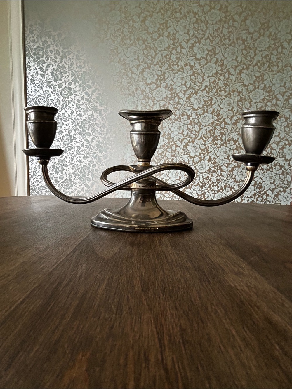 Vintage English Silver-Plated 3-Arm Candelabra – Made in England